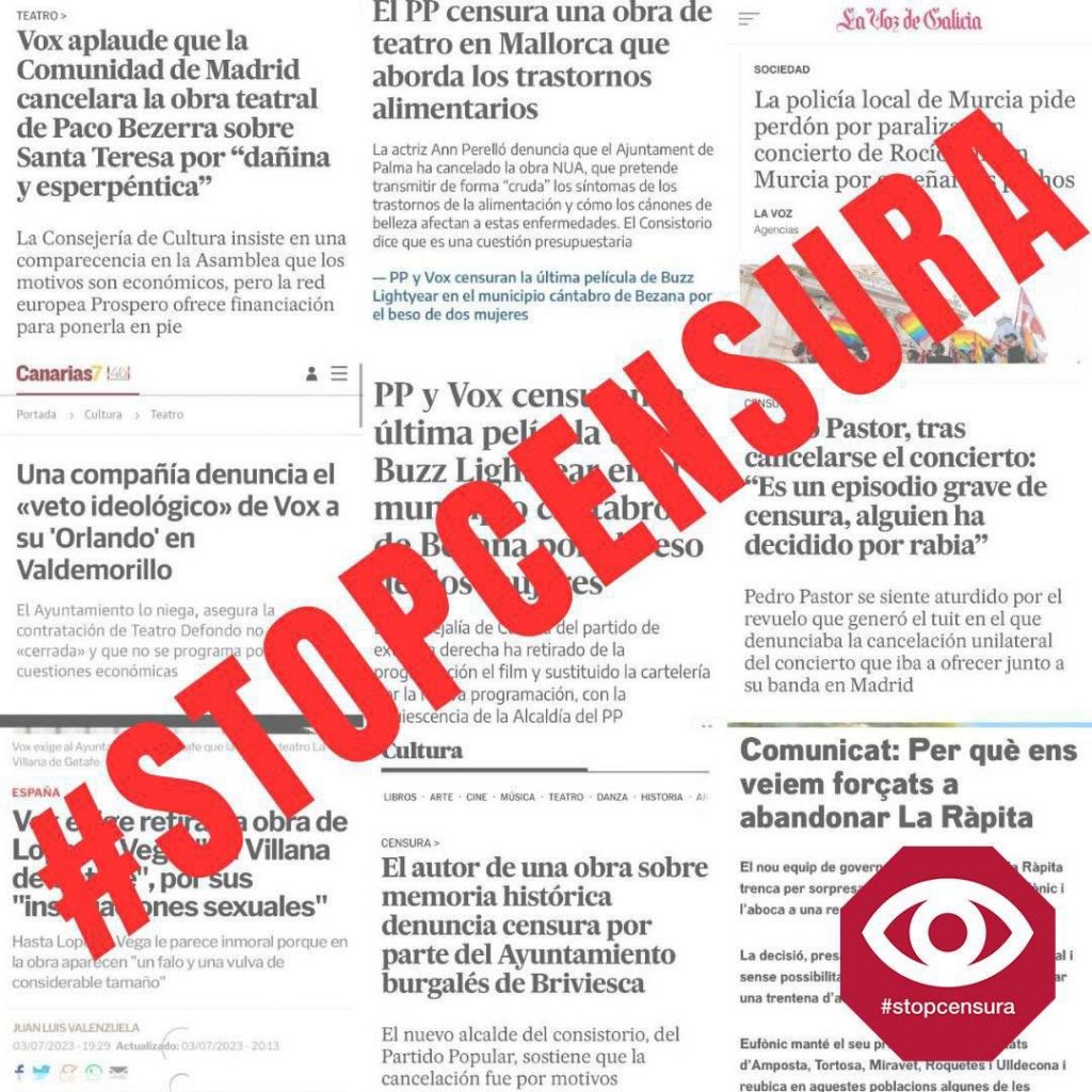 culturapress.es El mundo de la Cultura se moviliza contra la censura en España bajo el lema #stopcensura F0Q7c36XoAA5va1-1024x1024